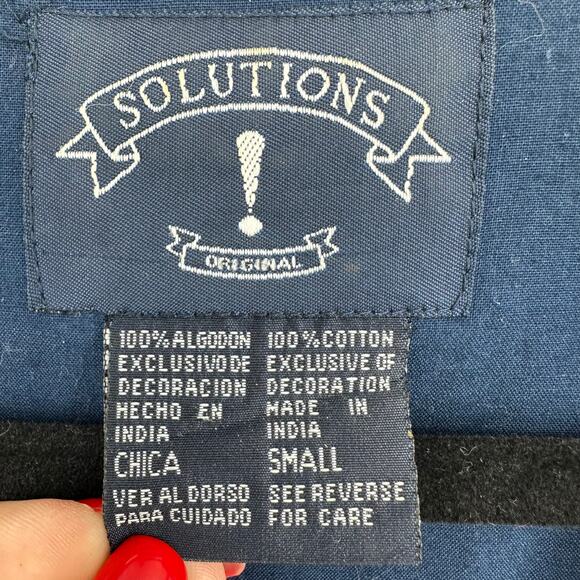 Vintage Solution Womens Cotton Vest Size S Embroidered Western Southwestern Blue - Picture 4 of 7